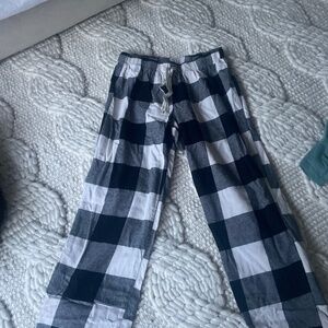 White and Black Checkered Pajama Pants